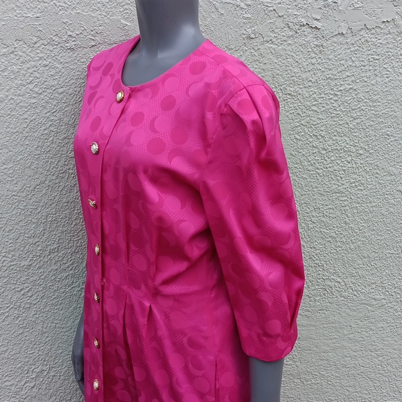 MS CHAUS VINTAGE 10 BUTTON PINK BUBBLE DRESS (HONG KONG) - Picture 3 of 17